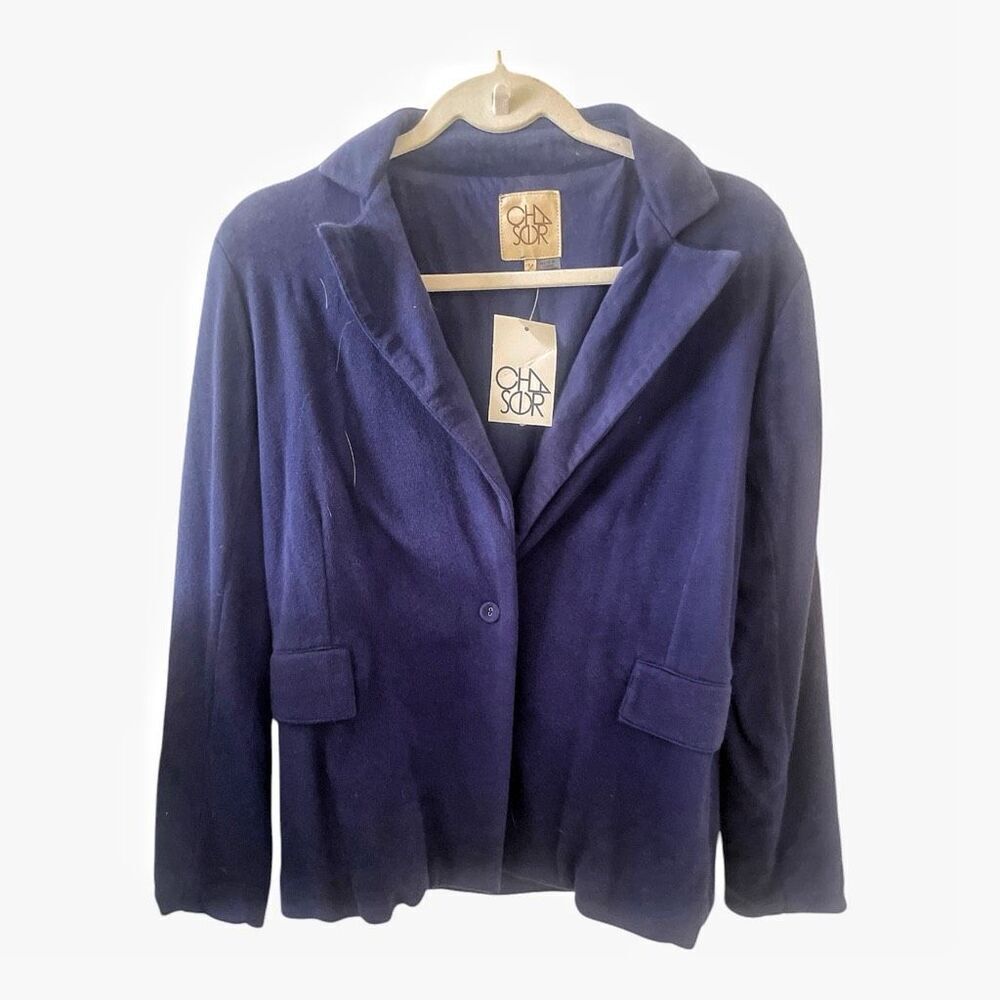 Chaser Navy Cotton Blazer Casual Jacket Size Small NWT
